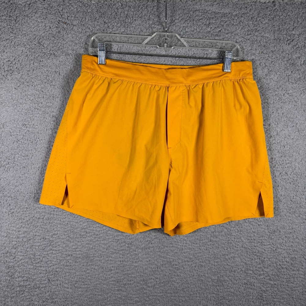 Ten Thousand Distance Short 5" Mens Large Mustard Yellow Running TTSH007 Lined